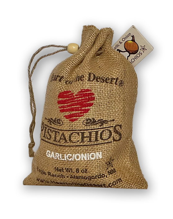 Heart of the Desert Pistachios picture in Burlap Back